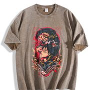 Hot-Blooded Anime2 Attack on Titan Eren Jaeger Manga vintage washed oversized T-shirt in Brown