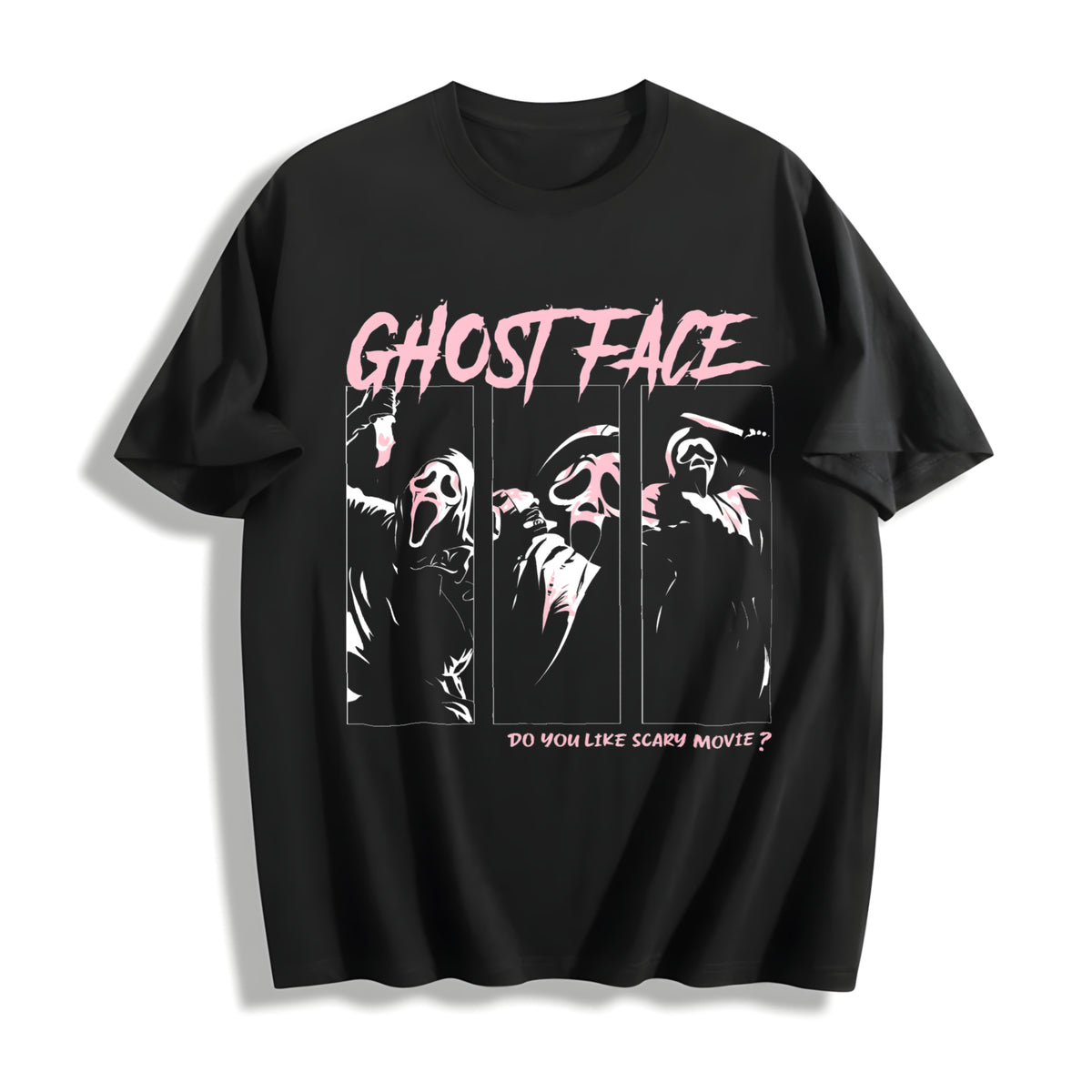 Ghostface Horror Movie Cotton T-Shirt in Black