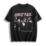 Ghostface Horror Movie Cotton T-Shirt in Black
