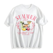 Fruit Cocktail Cotton T-Shirt in White