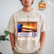I Got That Dog in Me Combo 4th of July Meme Vintage Washed T-Shirt in Beige