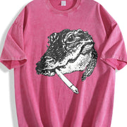 Alligator Smoke 90s Vintage Washed T-Shirt in Red