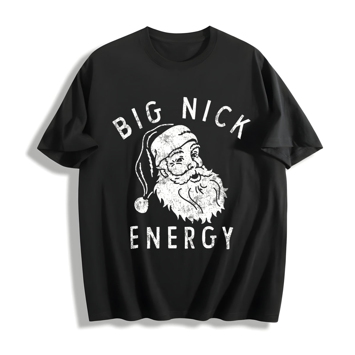 Big Nick Energy Santa Cotton T-Shirt in Black