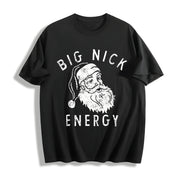 Big Nick Energy Santa Cotton T-Shirt in Black