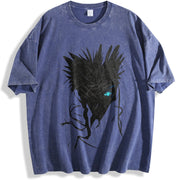 Gojo Satoru Limitless BLue Eyes The Honored One Jujutsu vintage washed oversized T-shirt in Blue