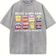 Christian Faith Retro for Church Vintage Washed T-Shirt in Gray