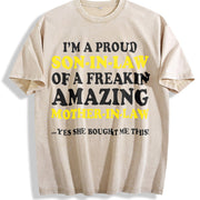 For Your Son in Law Fathers Day Vintage Washed T-Shirt in Beige