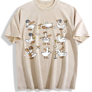 Silly Goose Softball Vintage Washed T-Shirt in Beige