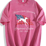 America's 250th Anniversary Greyhound Edition Vintage Washed T-Shirt in Red