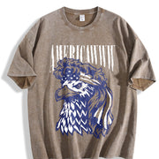Americawww Sarcastic Fourth of July Bald Eagle for Classic Vintage Washed T-Shirt in Brown