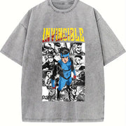 Emperor Grayson Invincible War Comic vintage washed oversized T-shirt in Gray
