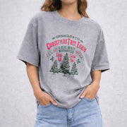 Griswold Christmas vintage washed oversized T-shirt in Gray