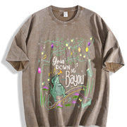 New Orleans Bayou Goin Down the Bayou Vintage Washed T-Shirt in Brown