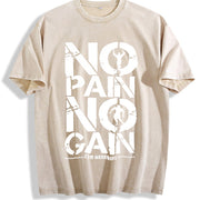 1 Pcs Heavy Adorable Vintage Washed T-Shirt in Beige