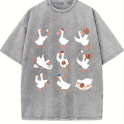 Silly Goose Baseball Vintage Washed T-Shirt in Gray