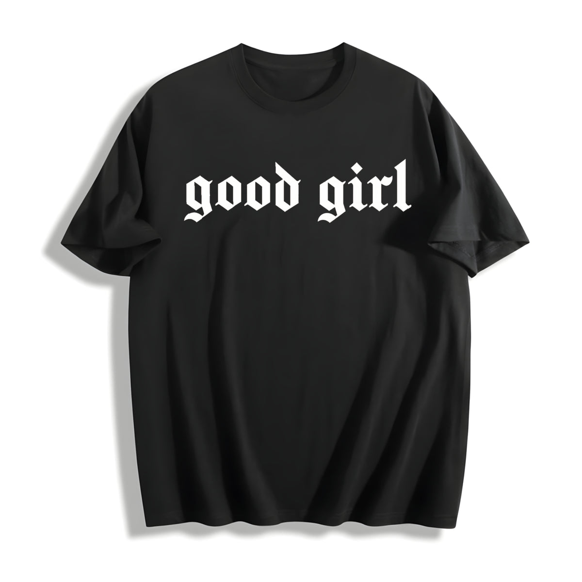 Good Girl Romance Club Cotton T-Shirt in Black