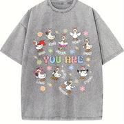 Silly Goose You Are Kind Vintage Washed T-Shirt in Gray