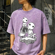 Spirited Away Studio Ghibli Vintage Washed T-Shirt in Purple