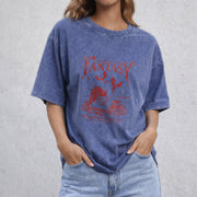Fantasy Readers Society vintage washed oversized T-shirt in Blue