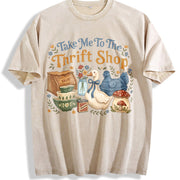 Take Me to the Thrift Shop Silly Goose vintage washed oversized T-shirt in Beige
