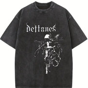 Band Tank Gothic Rock Sleeveless Muscle Vintage Washed T-Shirt in Black