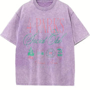 Retro 4 Park Social Club Orlando Florida Vintage Washed T-Shirt in Purple