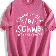 Schwa for Teacher Reading Teacher Vintage Washed T-Shirt in Red