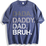 Dada Daddy Dad Bruh vintage washed oversized T-shirt in Blue