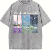 Keep It 100 Land Sea Sky Fate of Ophelia TS Showgirl vintage washed oversized T-shirt in Gray