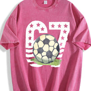 67 Soccer Vintage Washed T-Shirt in Red