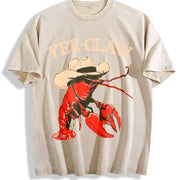 Elegant and Refined Vintage Washed T-Shirt in Beige