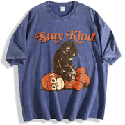 Team Punch Monkey – Baby Monkey Punch vintage washed oversized T-shirt in Blue