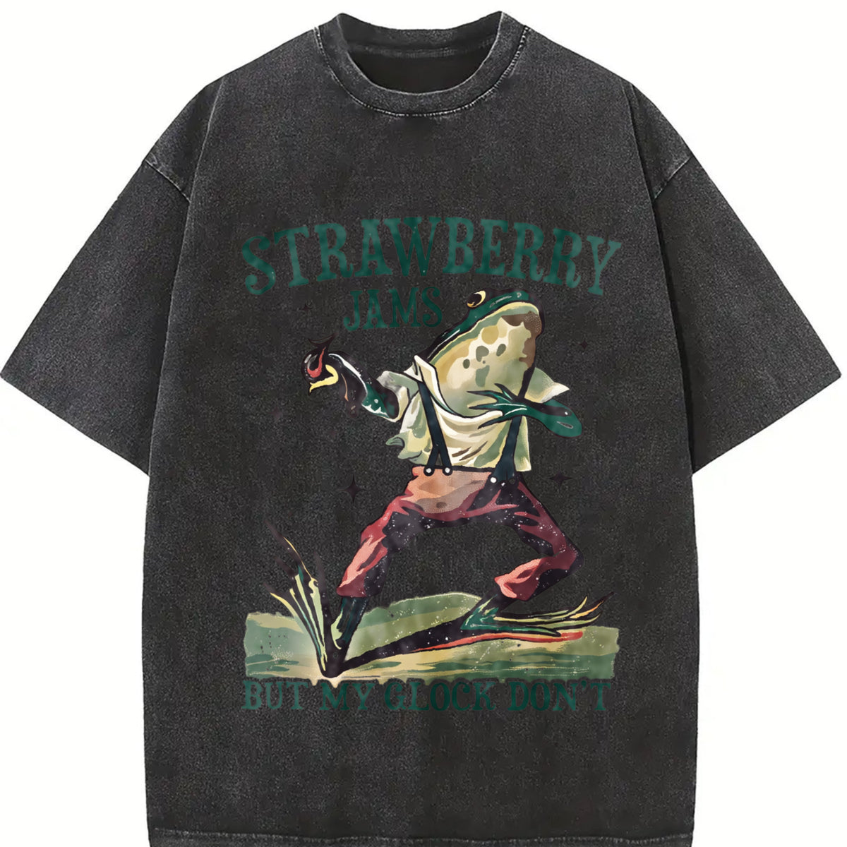 Strawberry Jams but My Don't Vintage Washed T-Shirt in Black