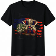 Home of the Free Because of the Brave Cotton T-Shirt in Black