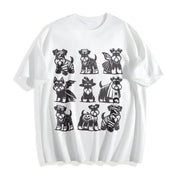 Miniature Schnauzer Cotton T-Shirt in White