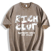 Rich Club Members Only Vintage Washed T-Shirt in Brown