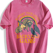 Support Your Local Backyard Gang Vintage Washed T-Shirt in Red