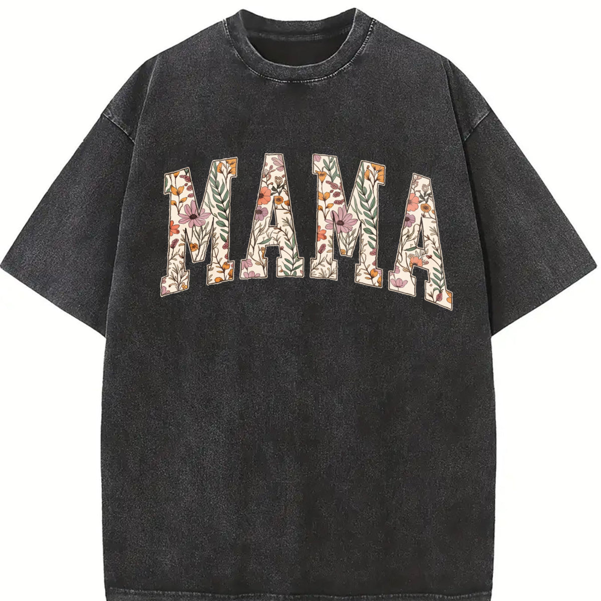 Mama Floral Mama vintage washed oversized T-shirt in Black