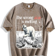 The Wrong ICE Is Melting Anti ICE and Batik vintage washed oversized T-shirt in Brown