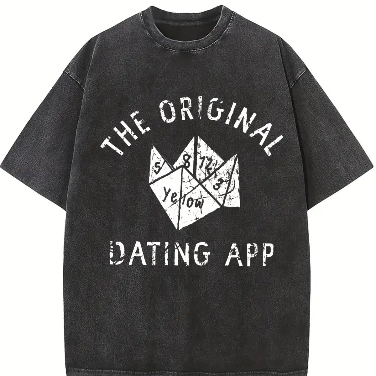 The Original Dating App Cootie Catcher Joke for Ladies Vintage Washed T-Shirt in Black