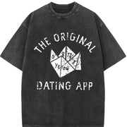 The Original Dating App Cootie Catcher Joke for Ladies Vintage Washed T-Shirt in Black