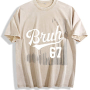 With Y2K Retro Vibe Vintage Washed T-Shirt in Beige