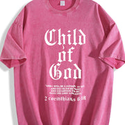 ’Child Of God' vintage washed oversized T-shirt in Red