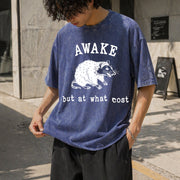 Awake at What Cost Vintage Washed T-Shirt in Blue
