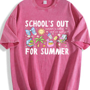 Schools Out Vintage Washed T-Shirt in Red