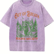 Out of Breath Hiking Society Vintage Washed T-Shirt in Purple