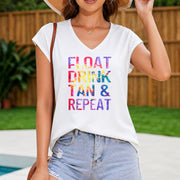 Black Label Vest Women's Color Cotton Tank Top in White
