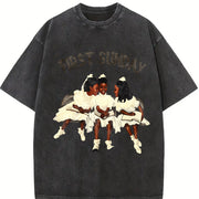 Children First Sunday Christian vintage washed oversized T-shirt in Black