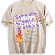 No One Else Is Going to Do It for You Vintage Washed T-Shirt in Beige