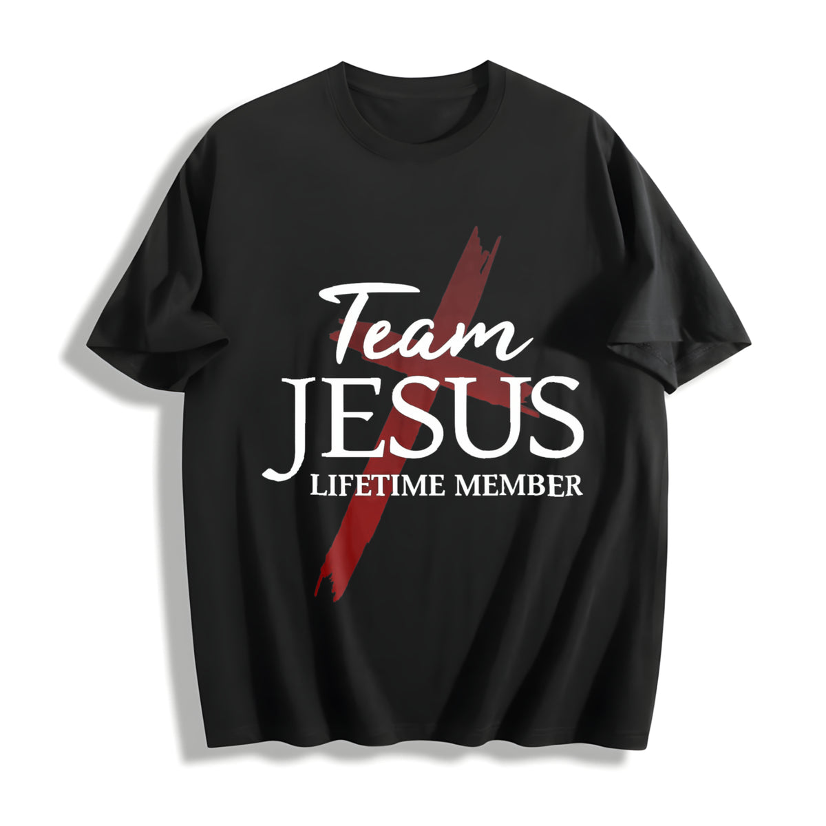 Premium Christian God Faith Lifetime Member Team Jesus Cotton T-Shirt in Black